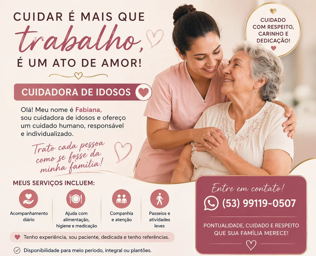 Cuidadora de idosos e enfermos