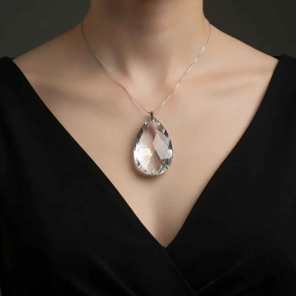 ✨ Pingente Gota de Cristal – Inspiração Asfour ✨